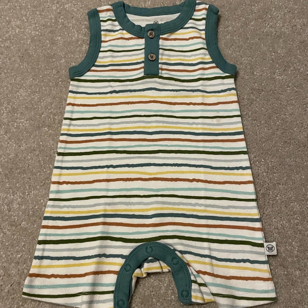 Honest Multicolor Striped Baby Jumpsuit - Organic Cotton